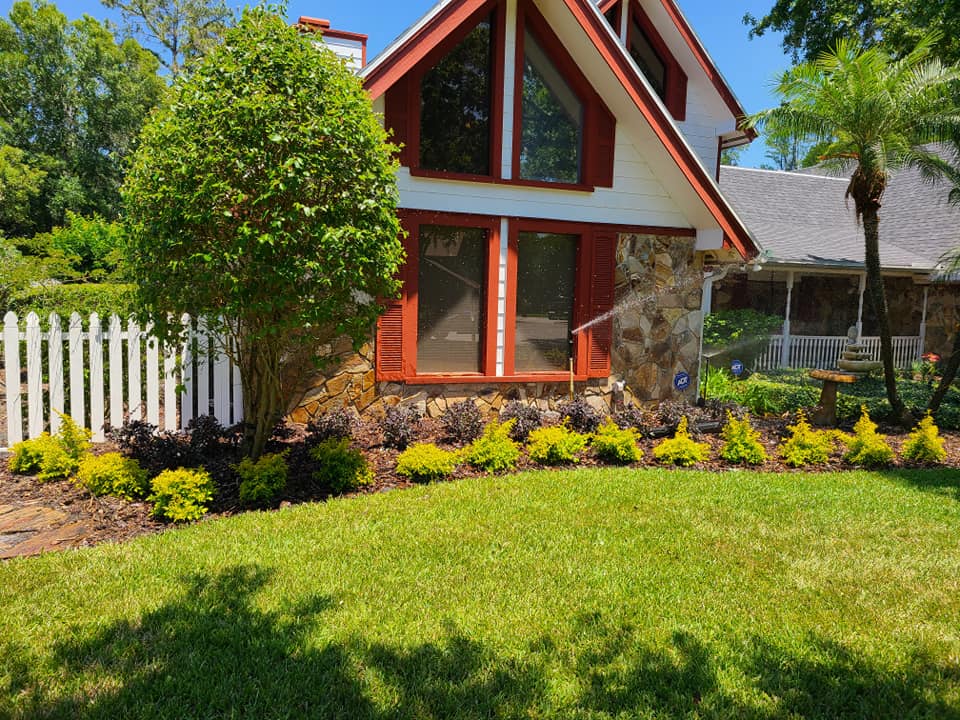 New landscape installation, commercial property Central Florida